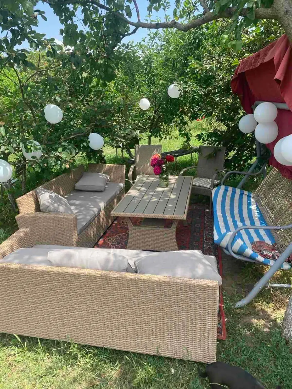 Уличная беседка в саду пансионата для пожилых Долина Солнца